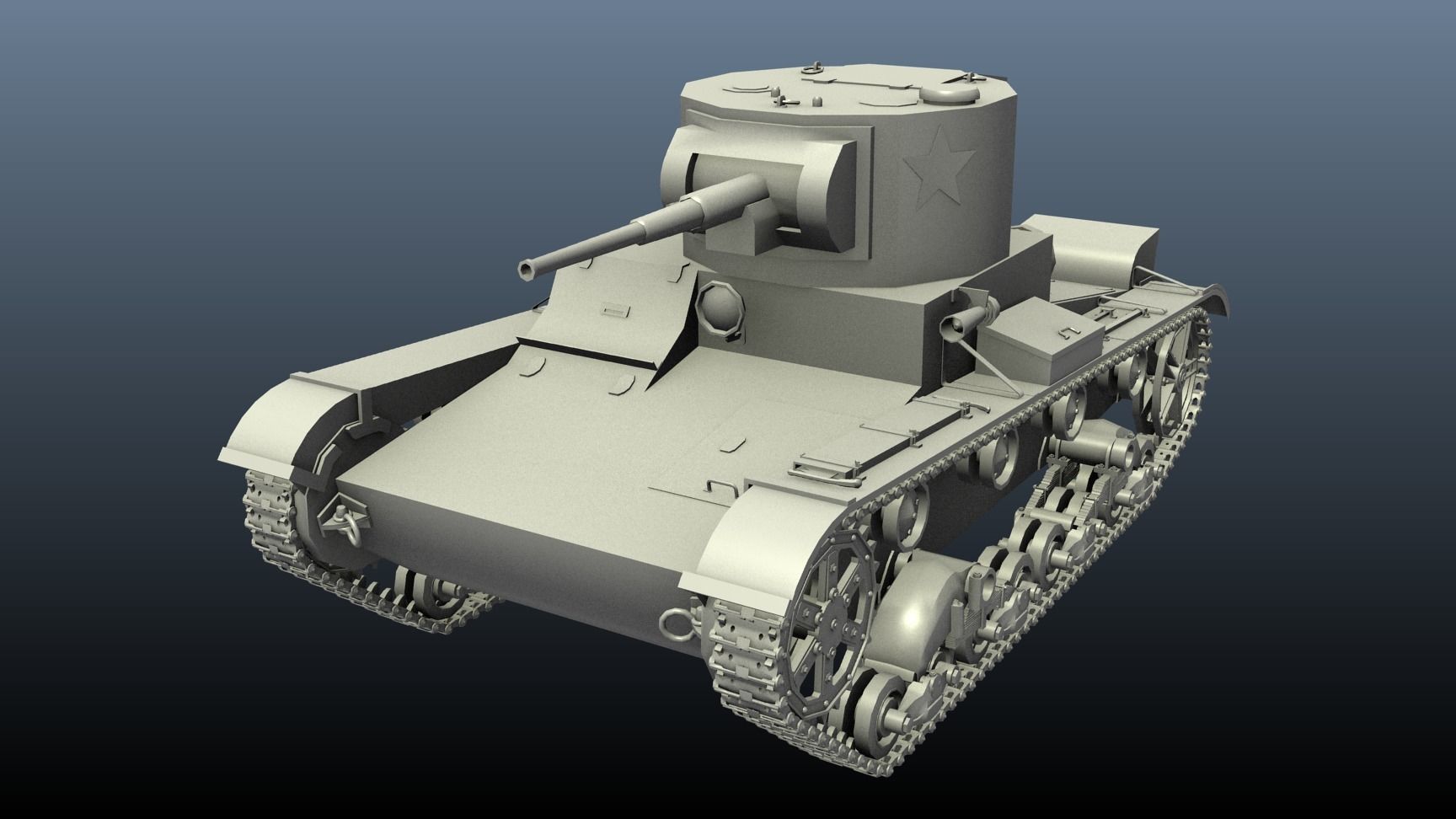 Tank T26 3D model_34