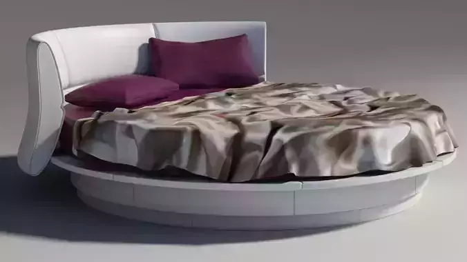 Lullaby due Round bed Mental Ray 3D model