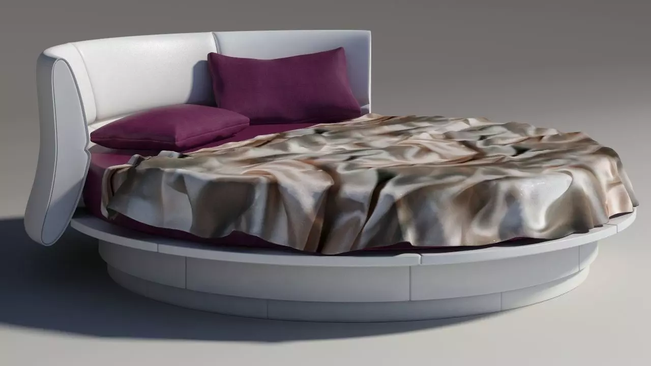 Lullaby due Round bed Mental Ray 3D model_0