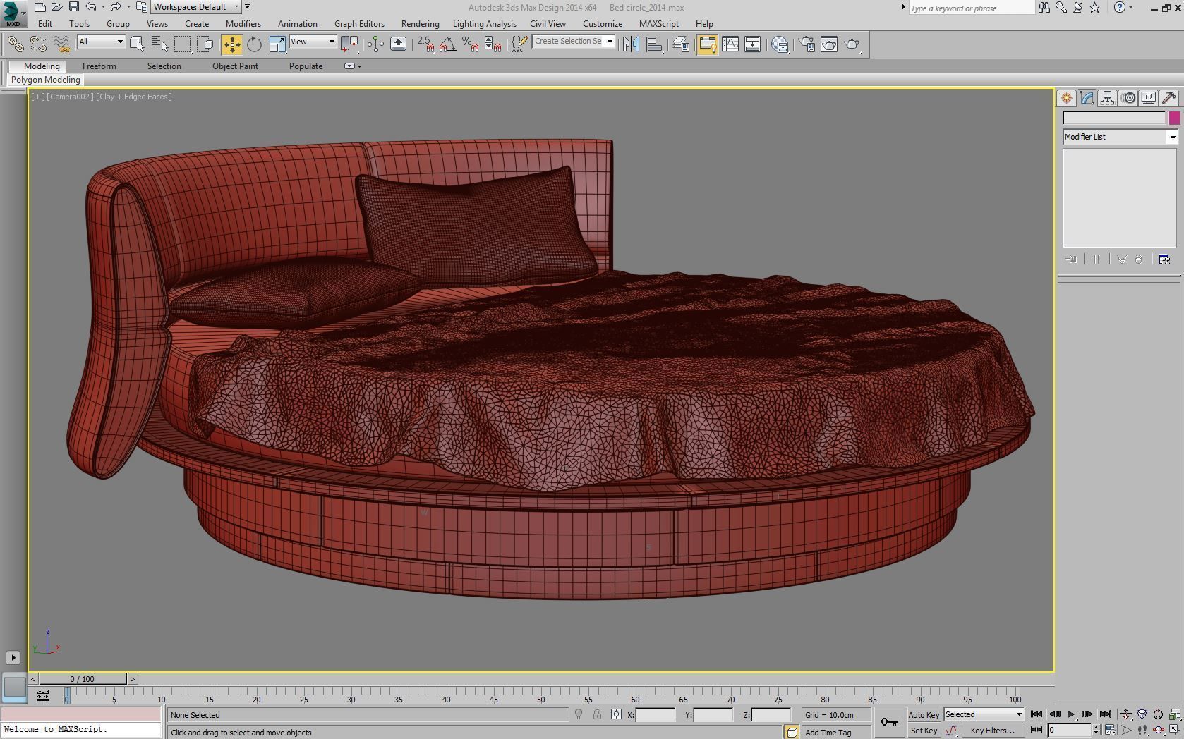 Lullaby due Round bed Mental Ray 3D model_4