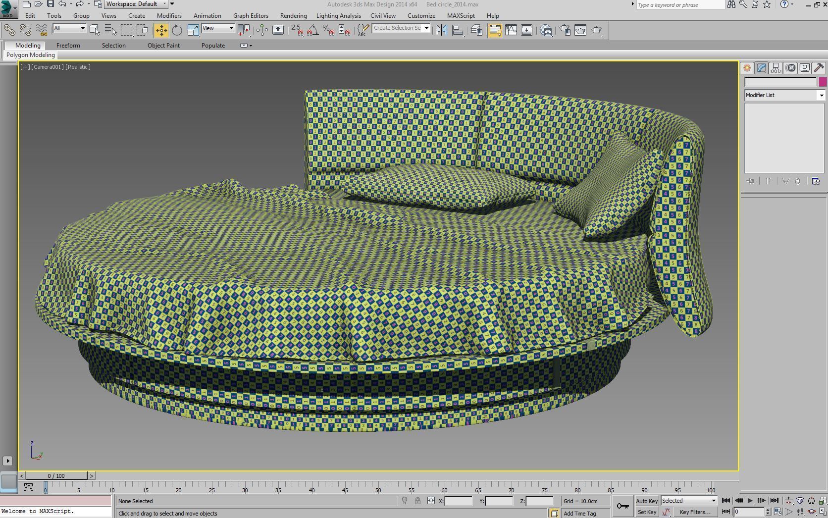 Lullaby due Round bed Mental Ray 3D model_5