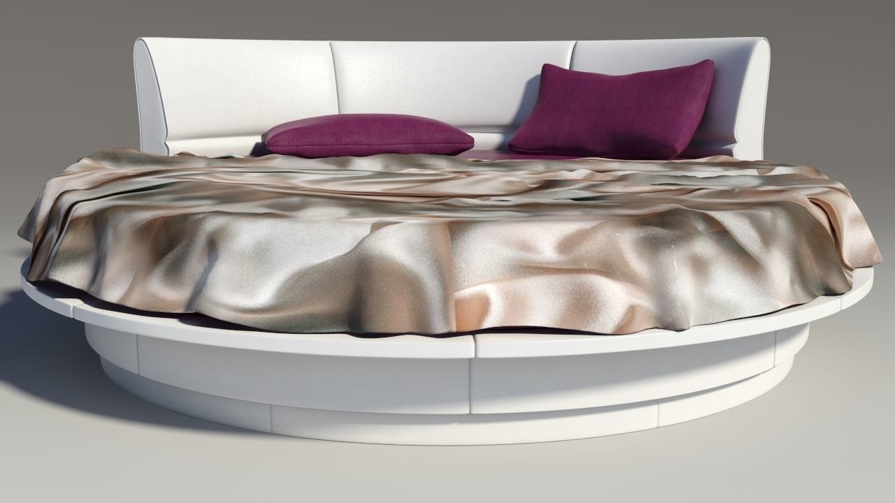 Lullaby due Round bed Mental Ray 3D model_3
