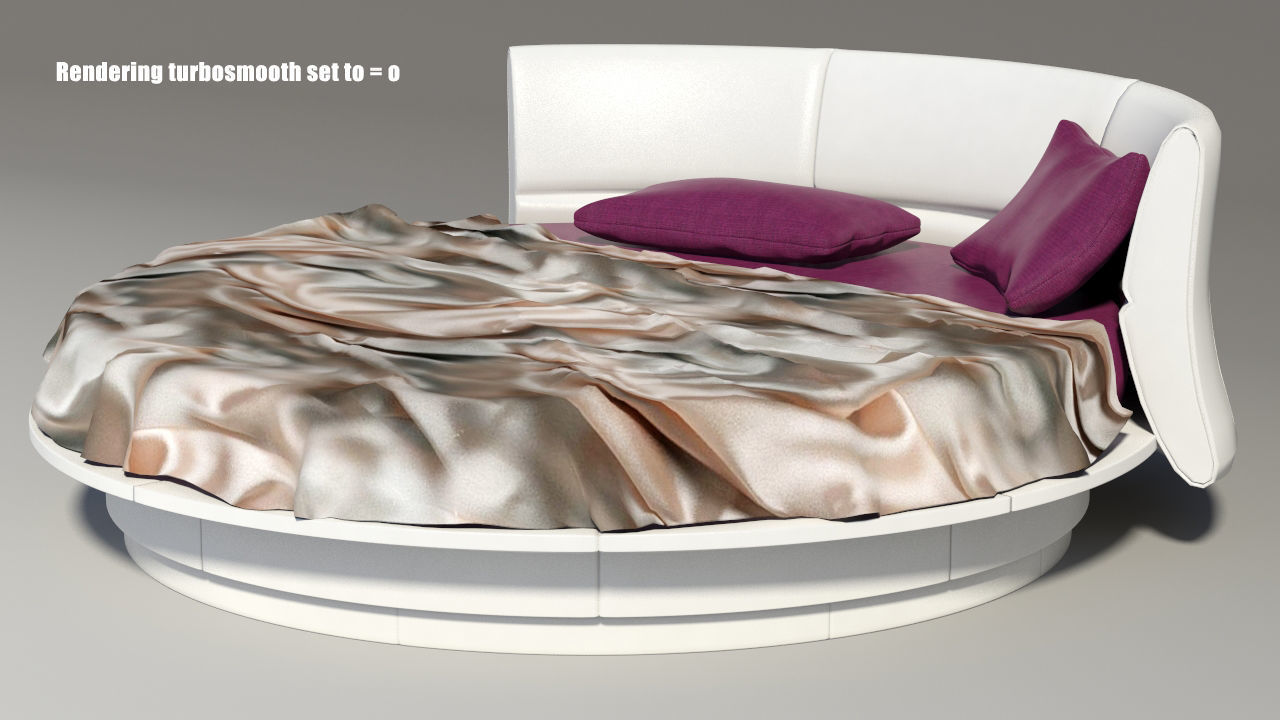 Lullaby due Round bed Mental Ray 3D model_6