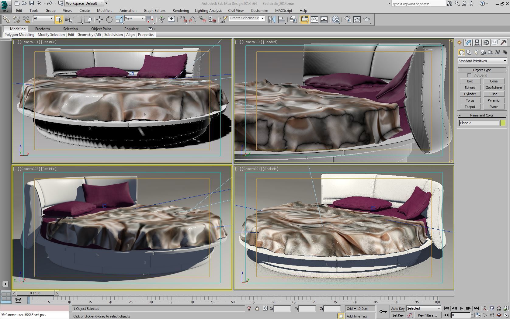 Lullaby due Round bed Mental Ray 3D model_7