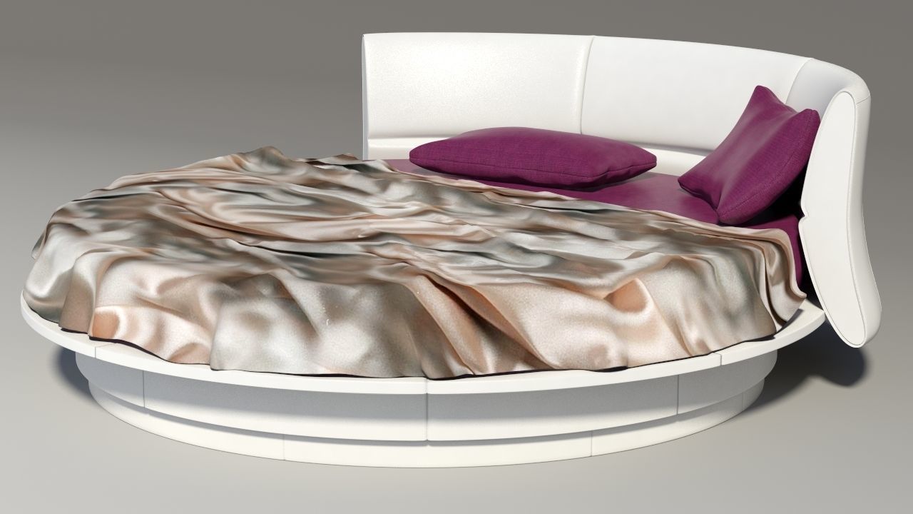 Lullaby due Round bed Mental Ray 3D model_1