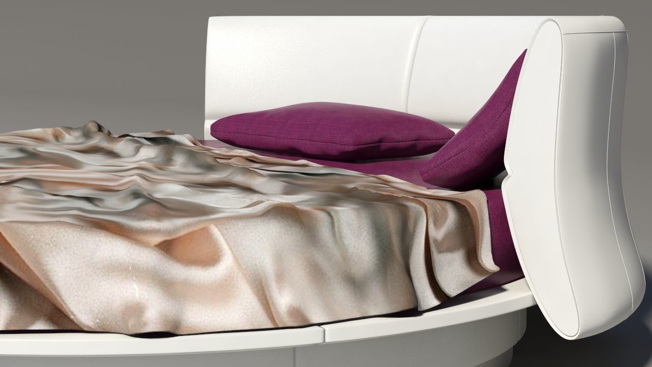 Lullaby due Round bed Mental Ray 3D model_2
