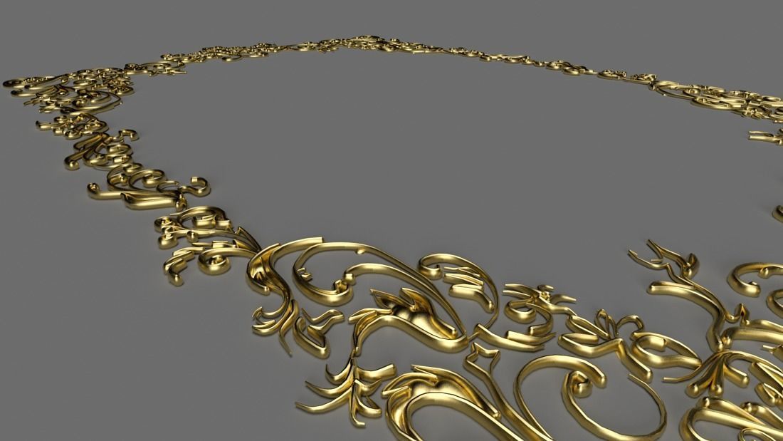 barocco ornamental frame 3D model_3
