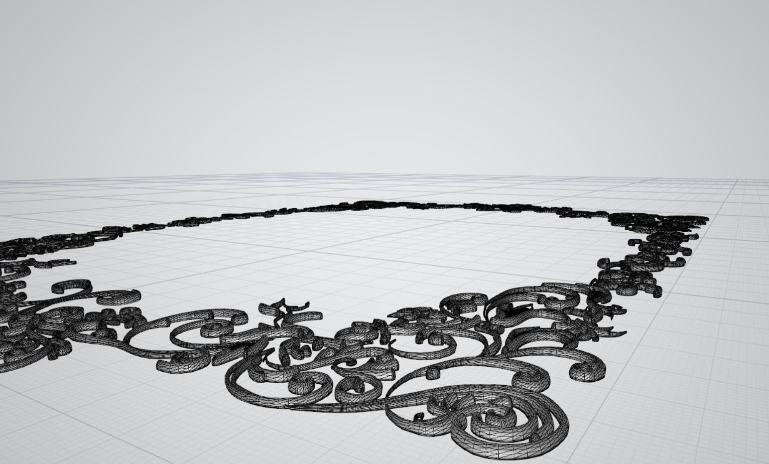 barocco ornamental frame 3D model_8