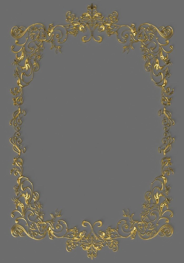 barocco ornamental frame 3D model_1