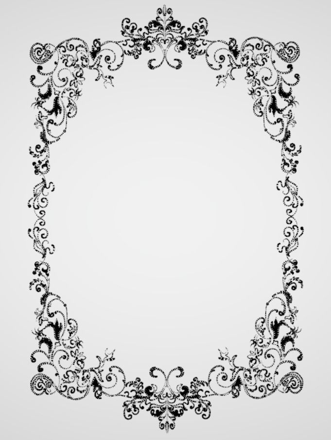 barocco ornamental frame 3D model_6