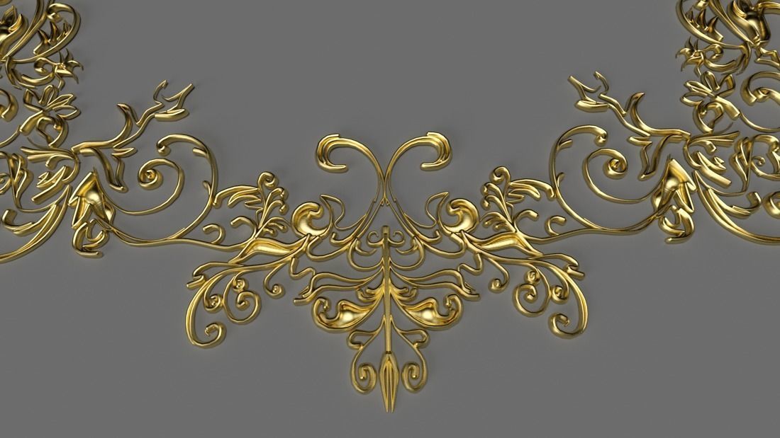 barocco ornamental frame 3D model_2