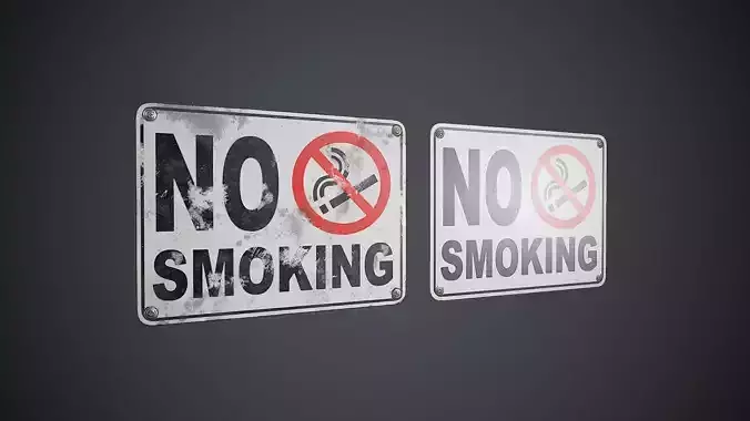 Plastic No Smoking Sign PBR Game Ready