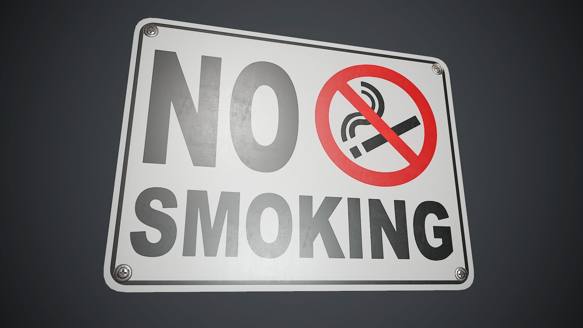 Plastic No Smoking Sign PBR Game Ready Low-poly 3D model_4
