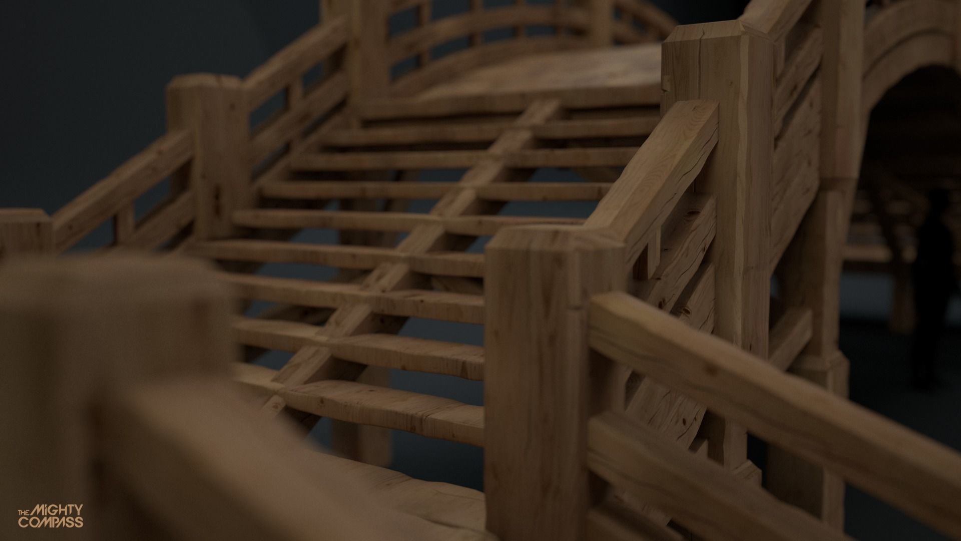 Low-Poly Wooden Bridge Low-poly 3D model_6