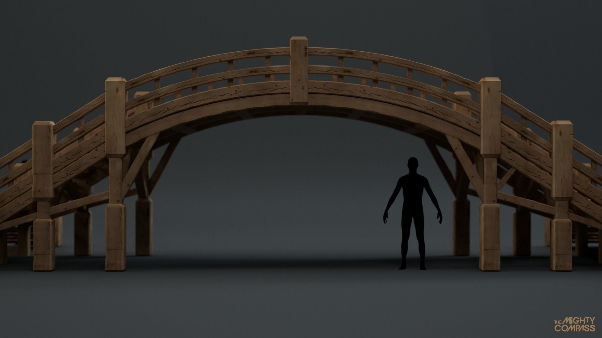 Low-Poly Wooden Bridge Low-poly 3D model_1