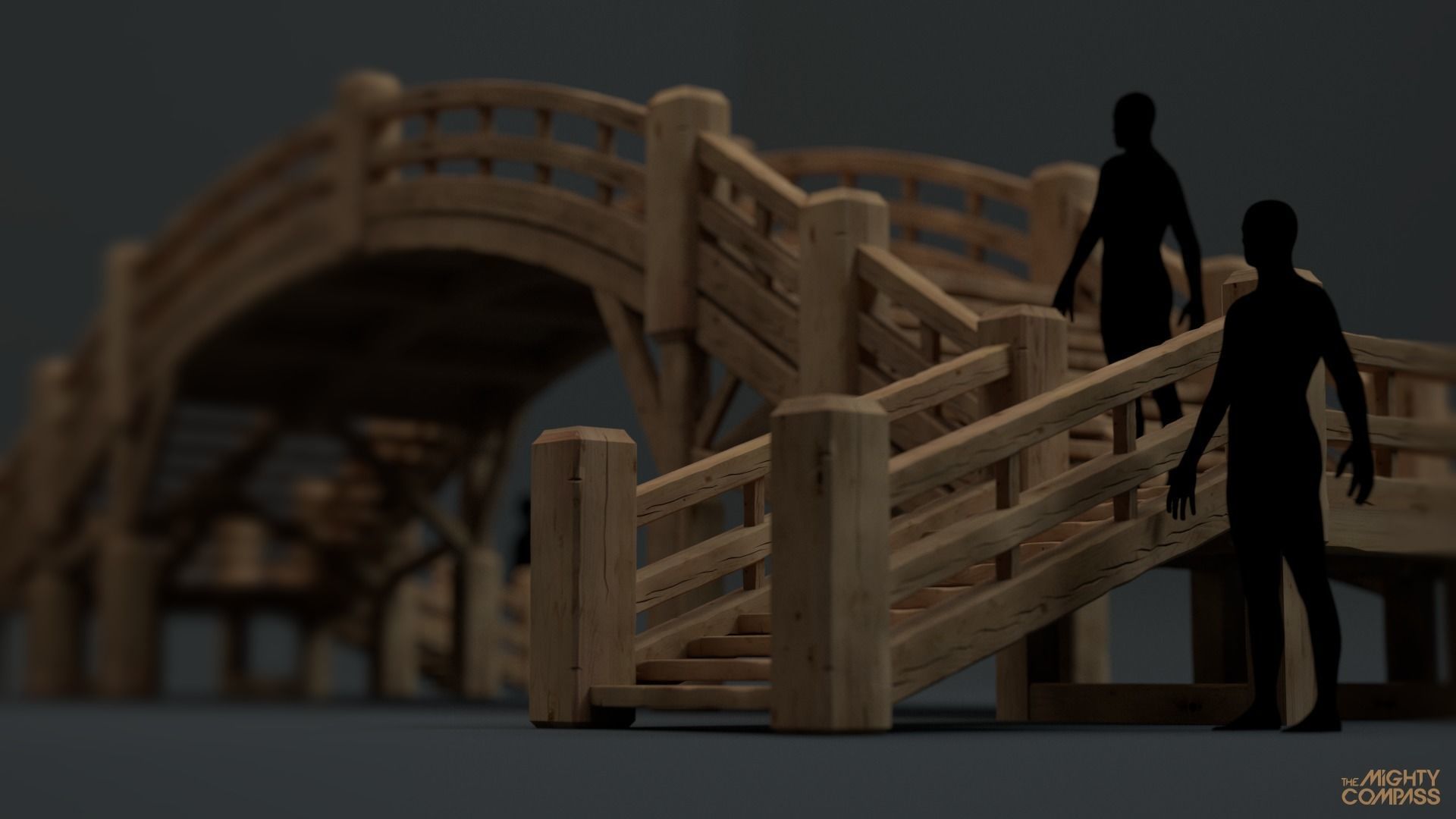 Low-Poly Wooden Bridge Low-poly 3D model_2