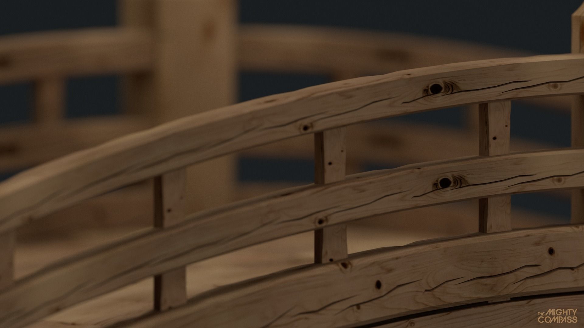 Low-Poly Wooden Bridge Low-poly 3D model_5