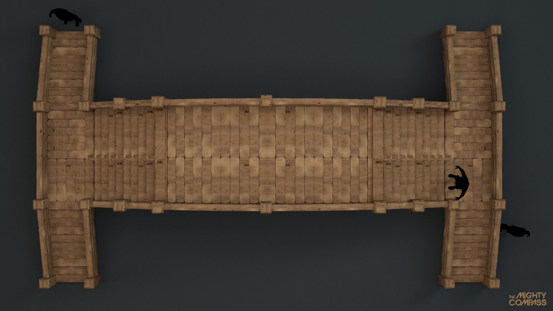 Low-Poly Wooden Bridge Low-poly 3D model_8