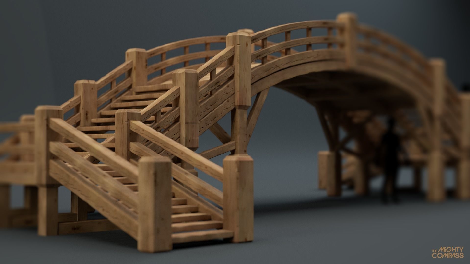 Low-Poly Wooden Bridge Low-poly 3D model_3