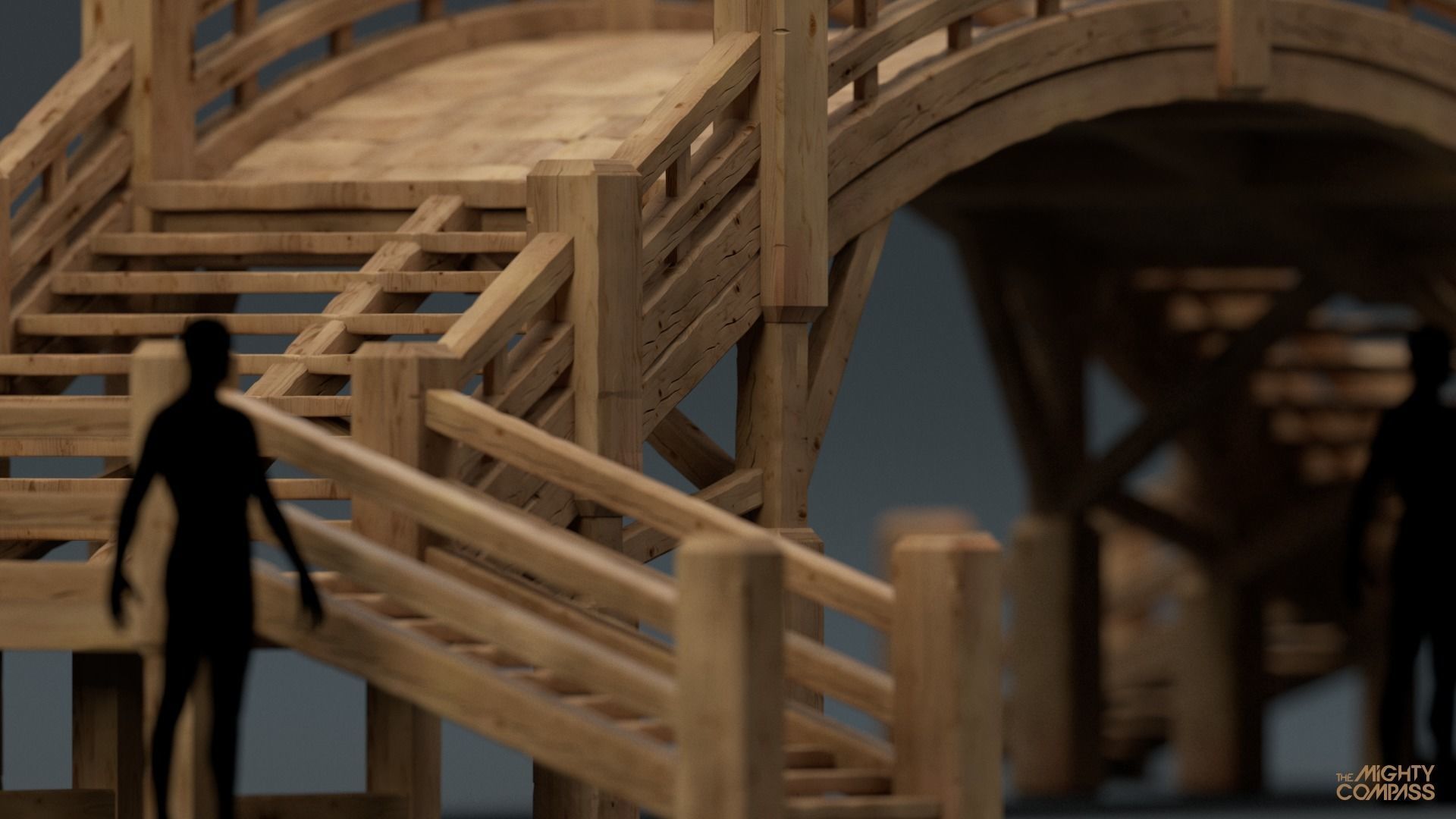 Low-Poly Wooden Bridge Low-poly 3D model_4