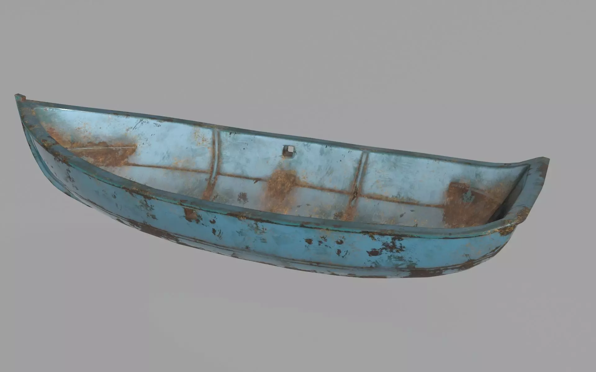 Metal Row Boat Low-poly 3D model