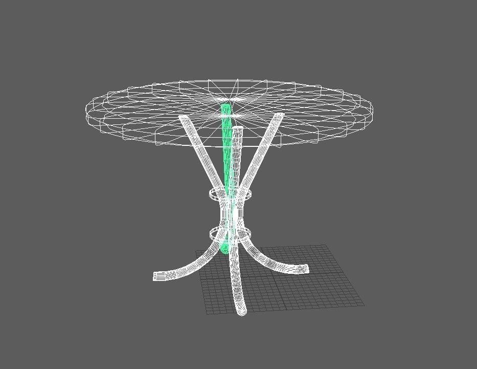 Simple  Photo realistic table and chairs Free low-poly 3D model_5