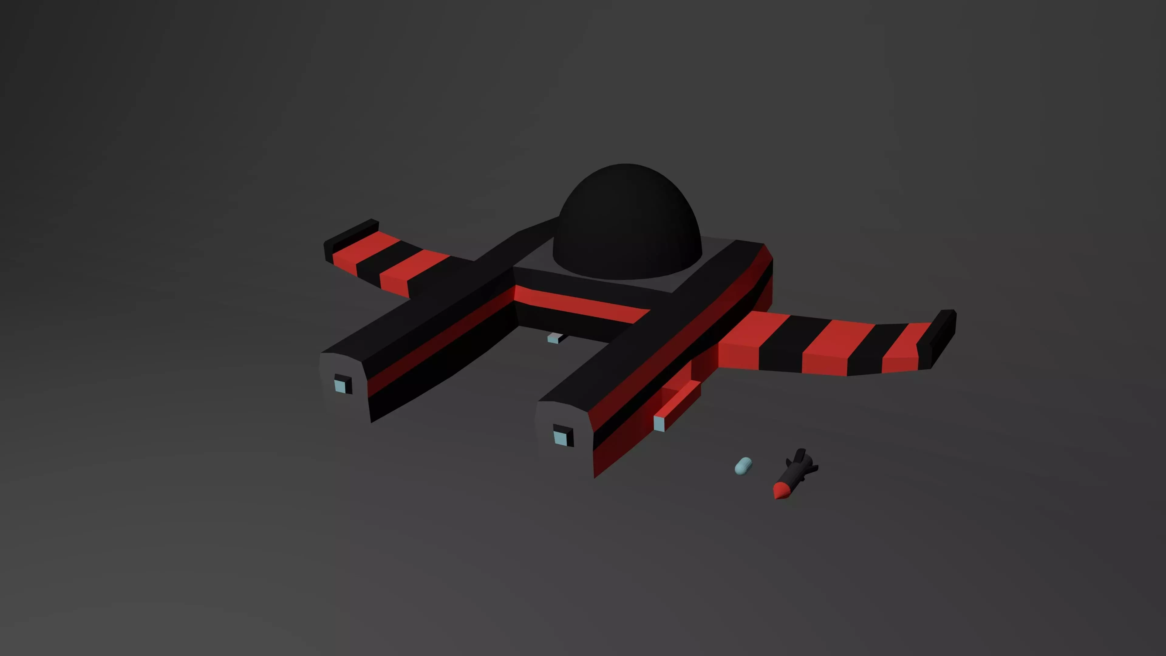 Fighter spaceship Free low-poly 3D model