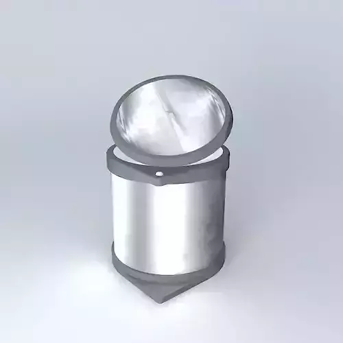 bucket silver trash can Free 3D model