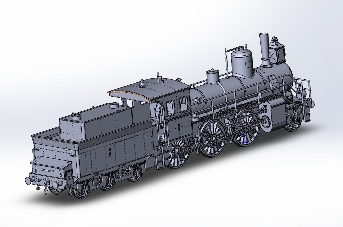 N1Russian Steam Locomotive 3D print model_30