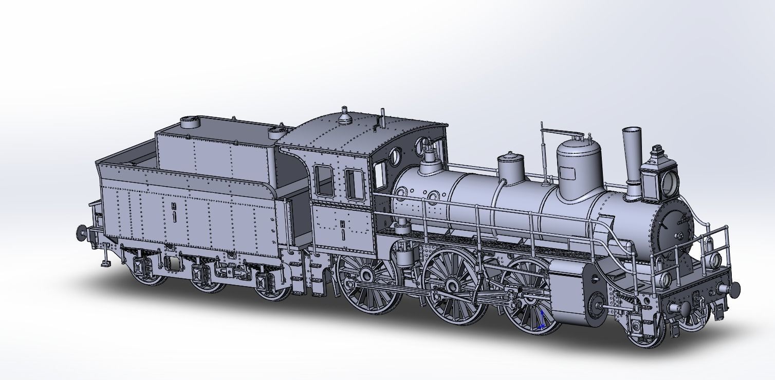 N1Russian Steam Locomotive 3D print model_31
