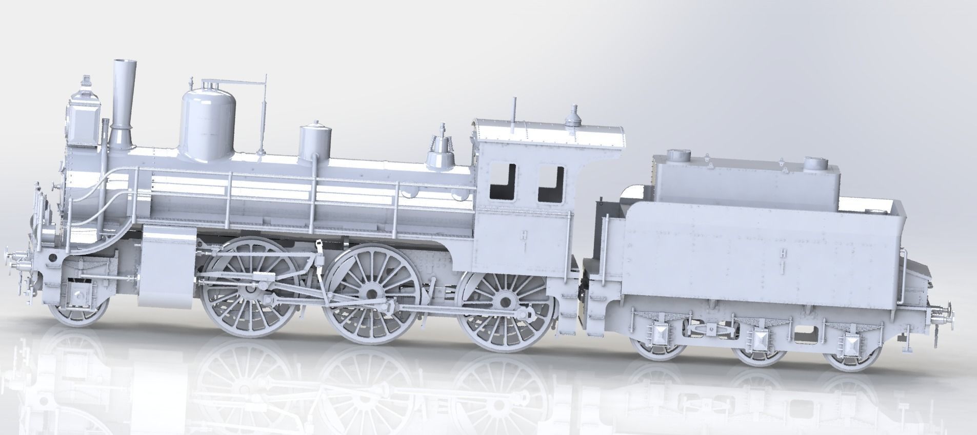 N1Russian Steam Locomotive 3D print model_34