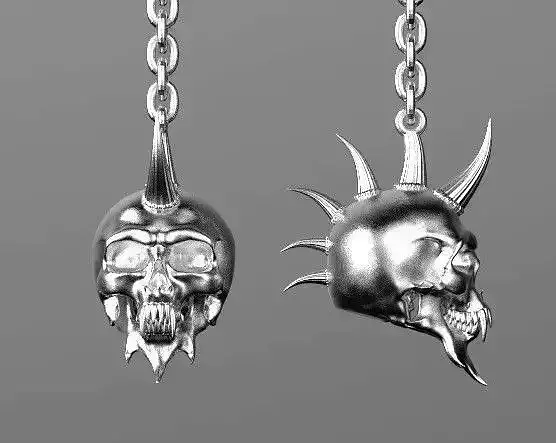 earrings  PUNK skull