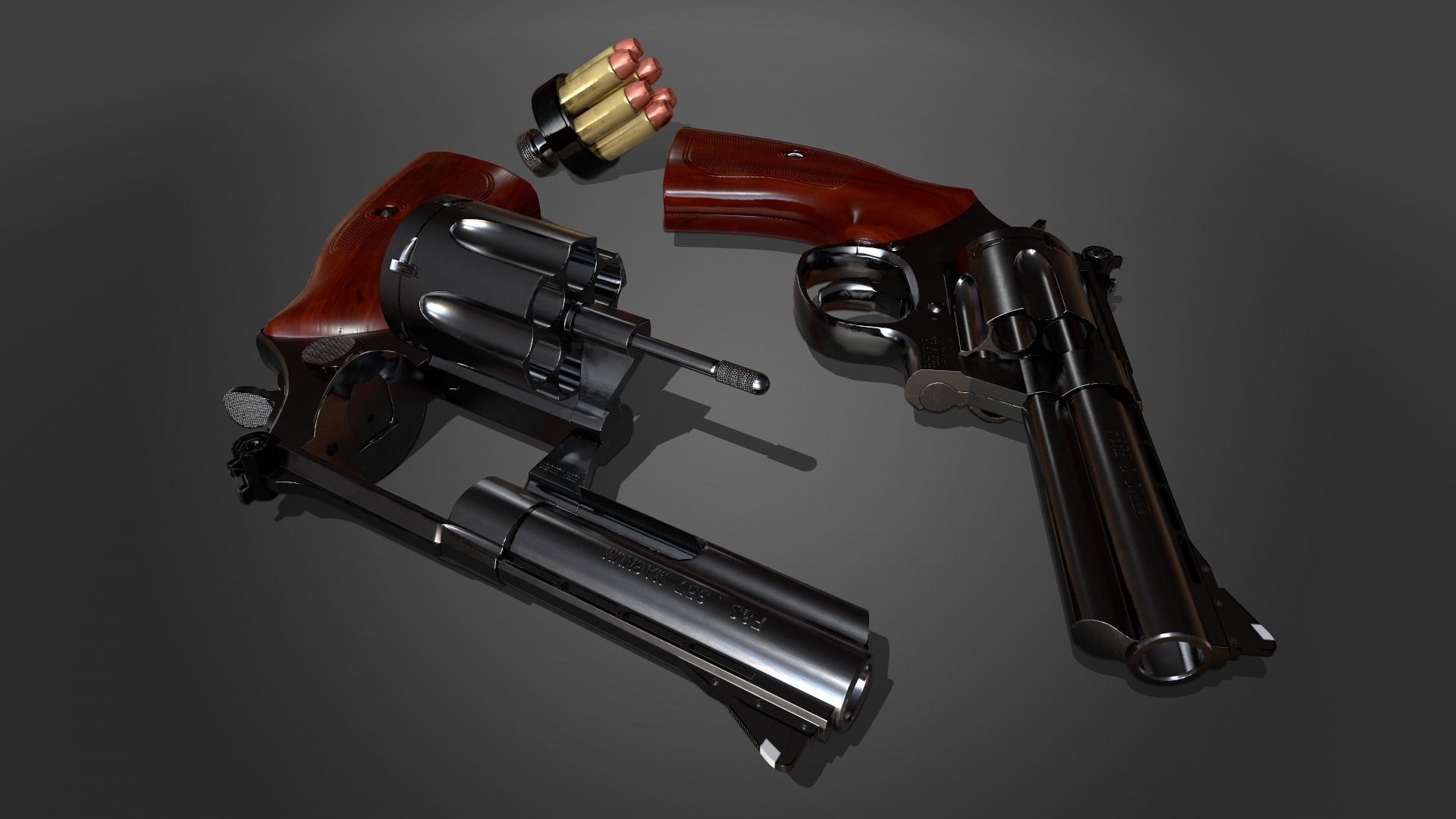 357 Revolver Low-poly 3D model_4