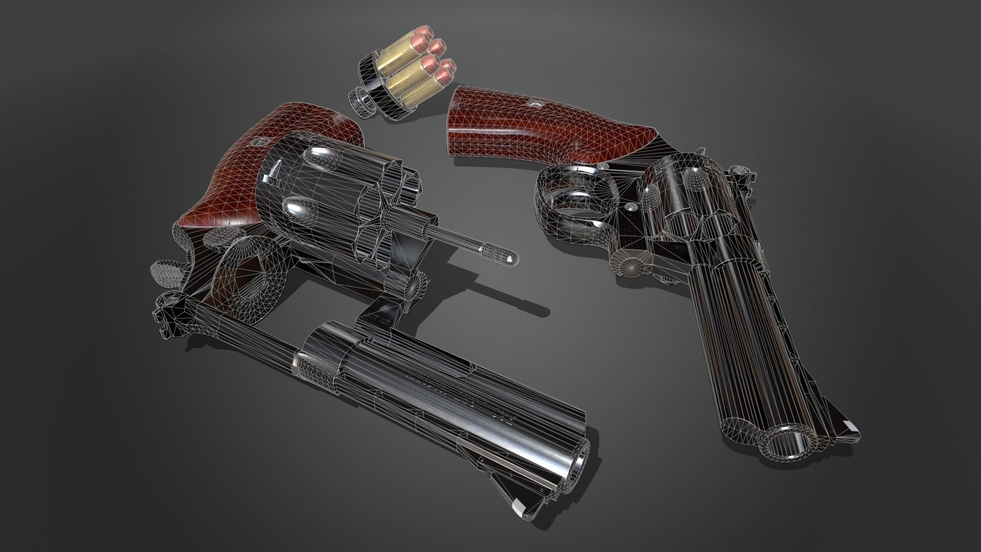 357 Revolver Low-poly 3D model_5