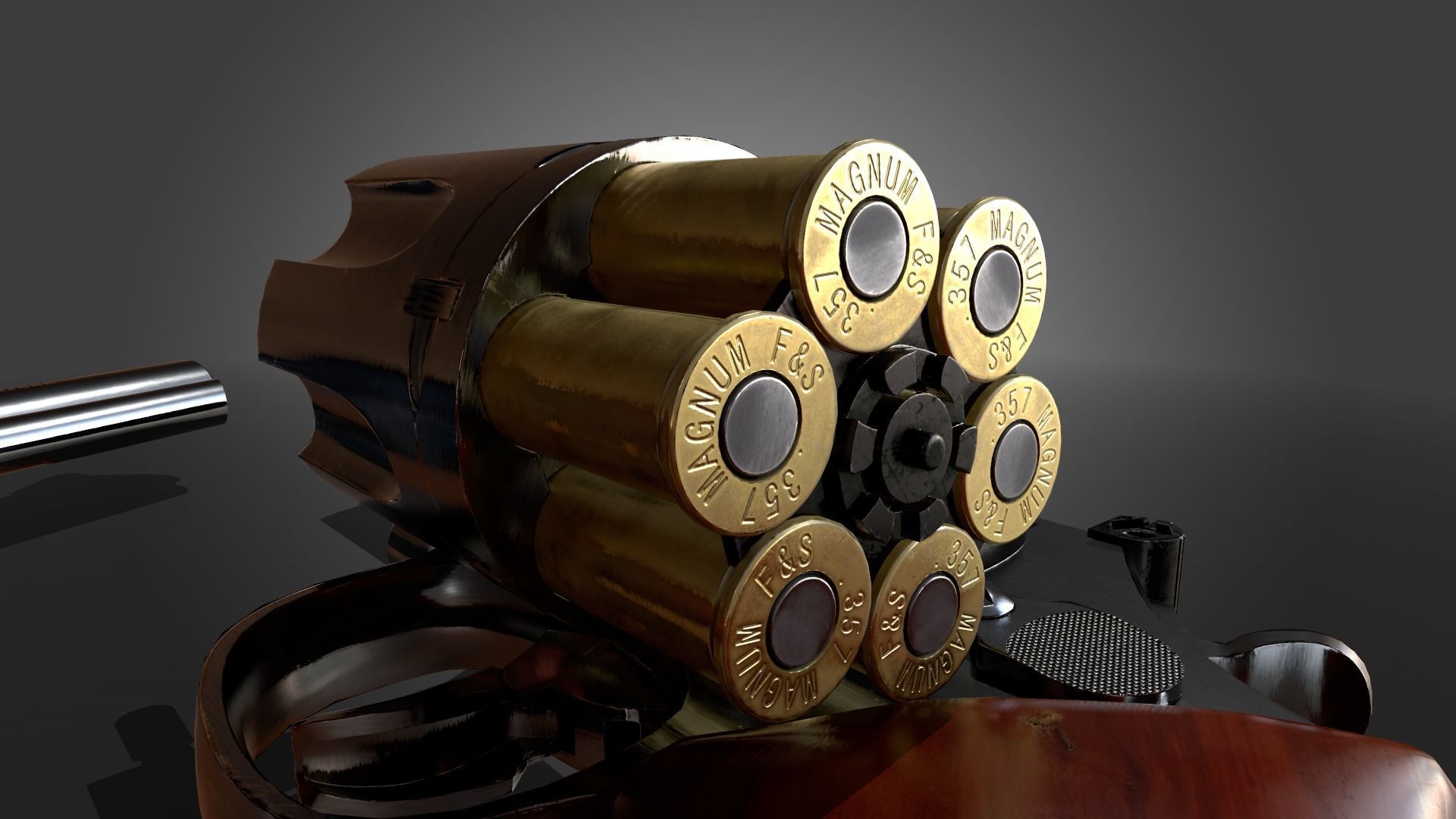 357 Revolver Low-poly 3D model_2