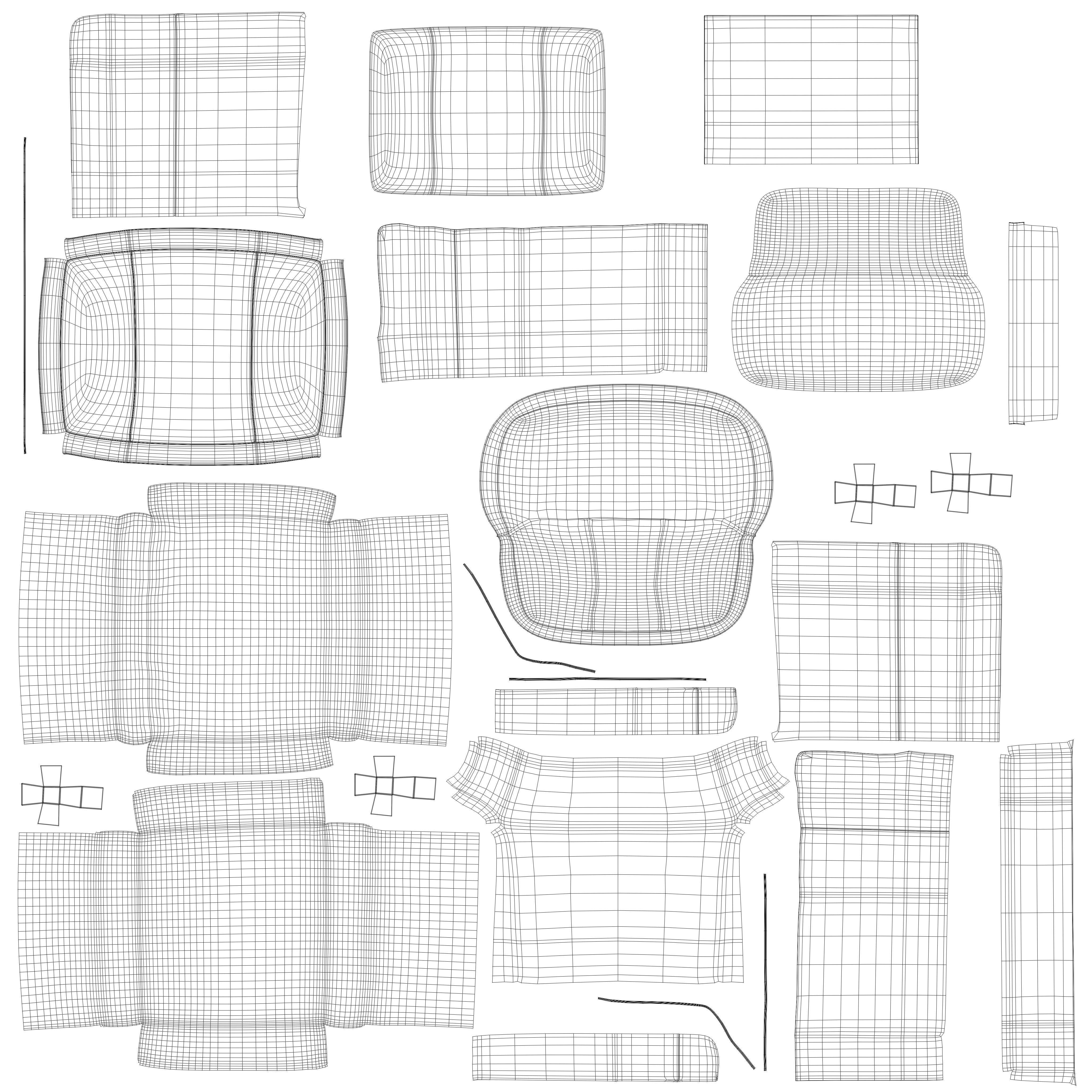 Armchair Gleason Ottoman sofa Low-poly 3D model_7