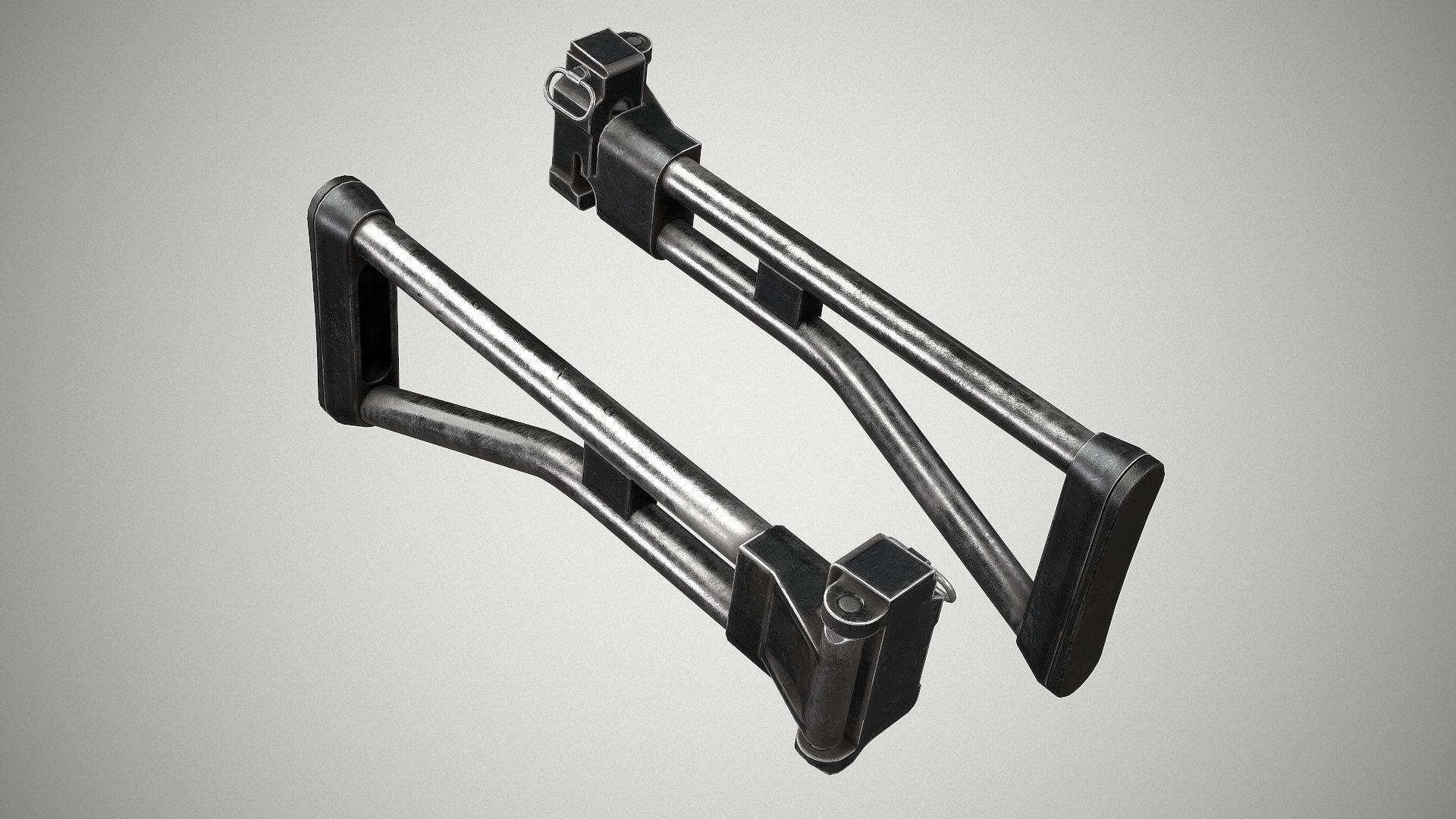 PBR FN FAL 50 63 Paratrooper Low-poly 3D model_13