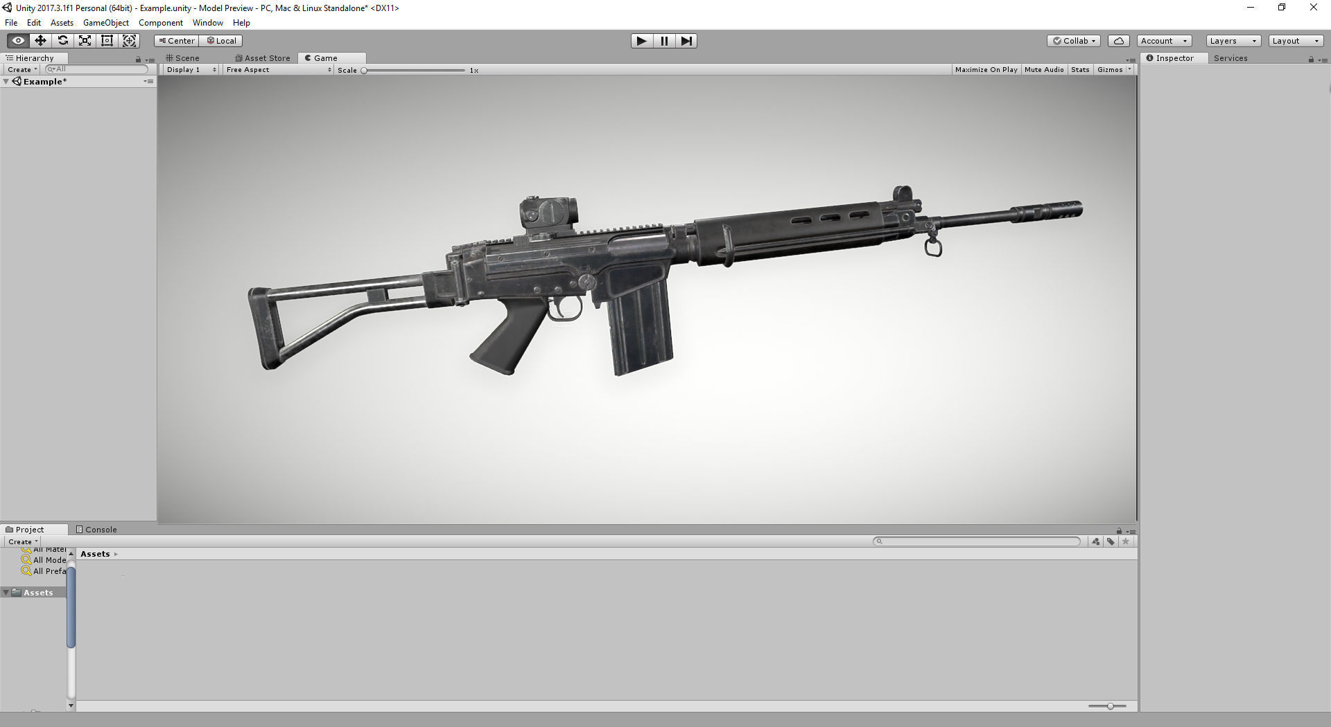 PBR FN FAL 50 63 Paratrooper Low-poly 3D model_16