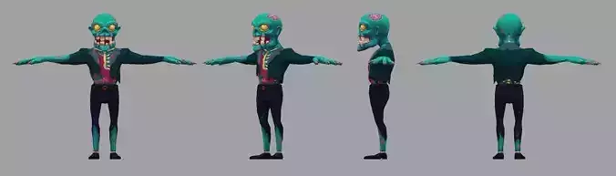 3D Zombie 01 Low-poly 3D model