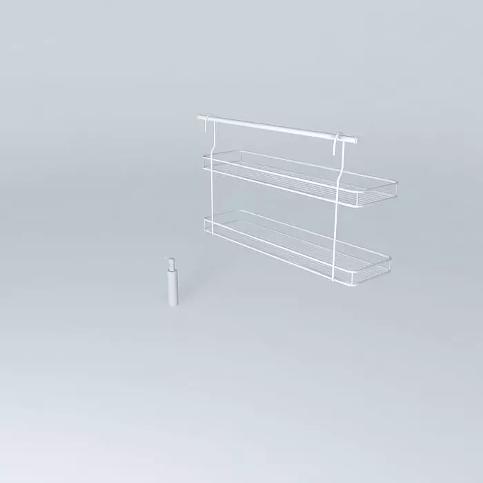 model kitchen bathroom shelf with two shelves Free 3D model_0