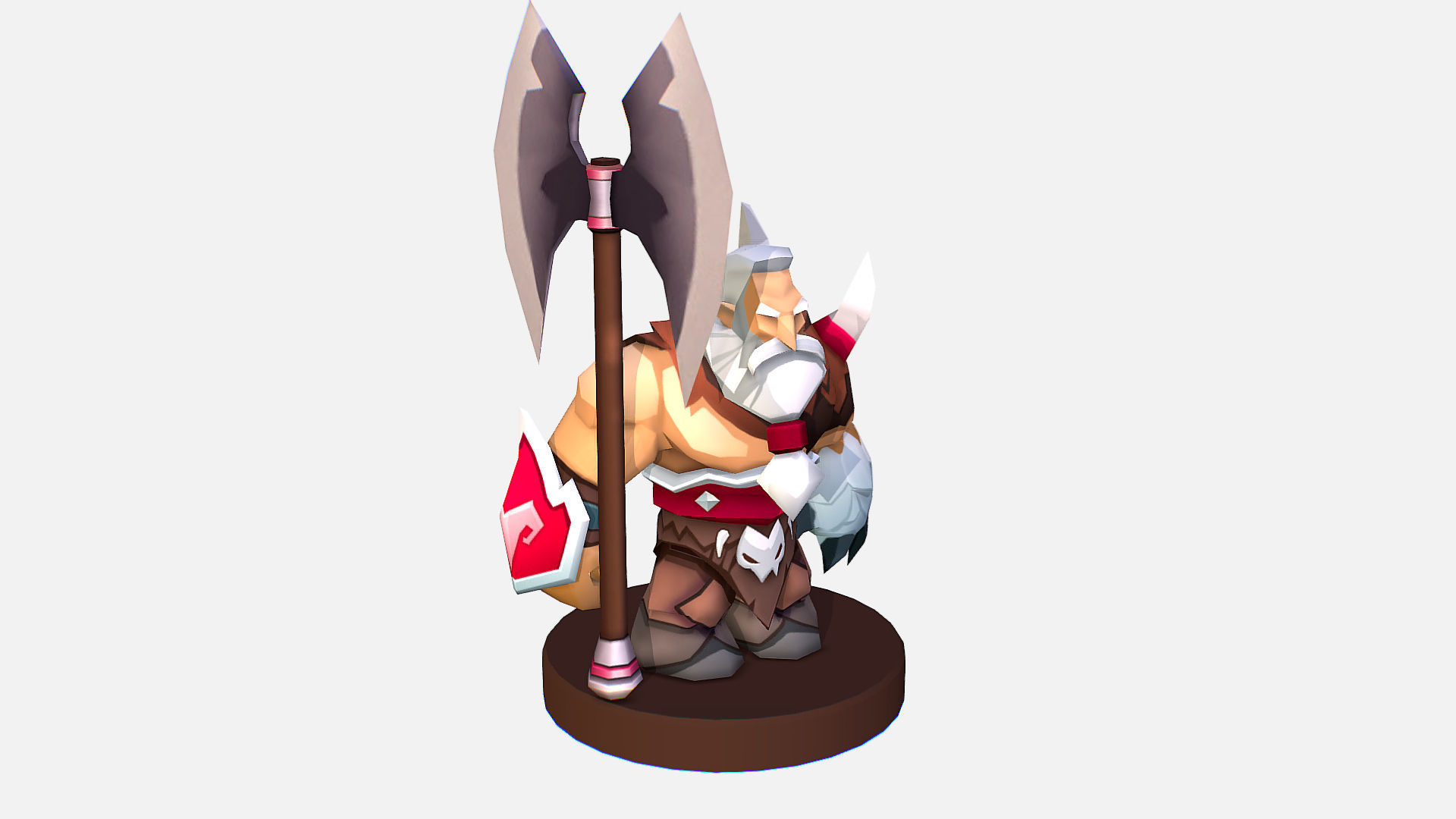  Man Viking Handpaint Cartoon MMO rpg Character Low-poly 3D model_22
