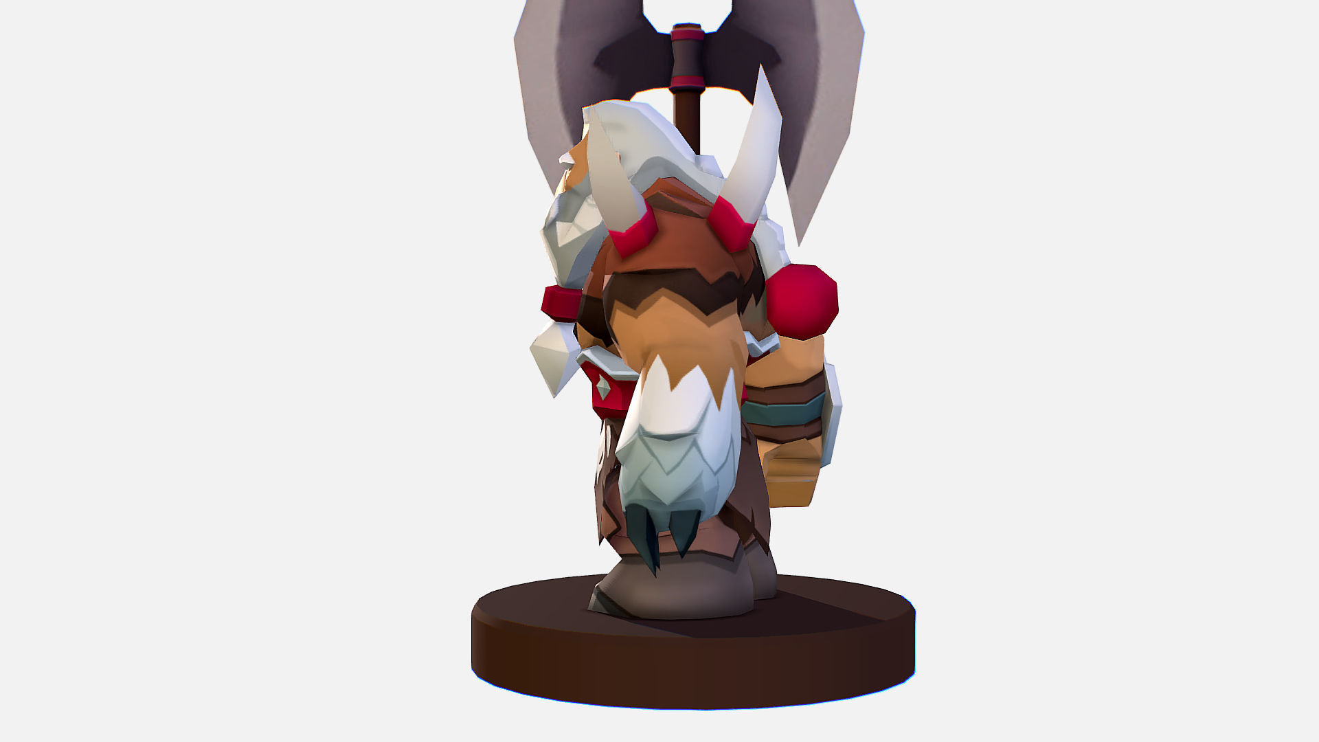  Man Viking Handpaint Cartoon MMO rpg Character Low-poly 3D model_4