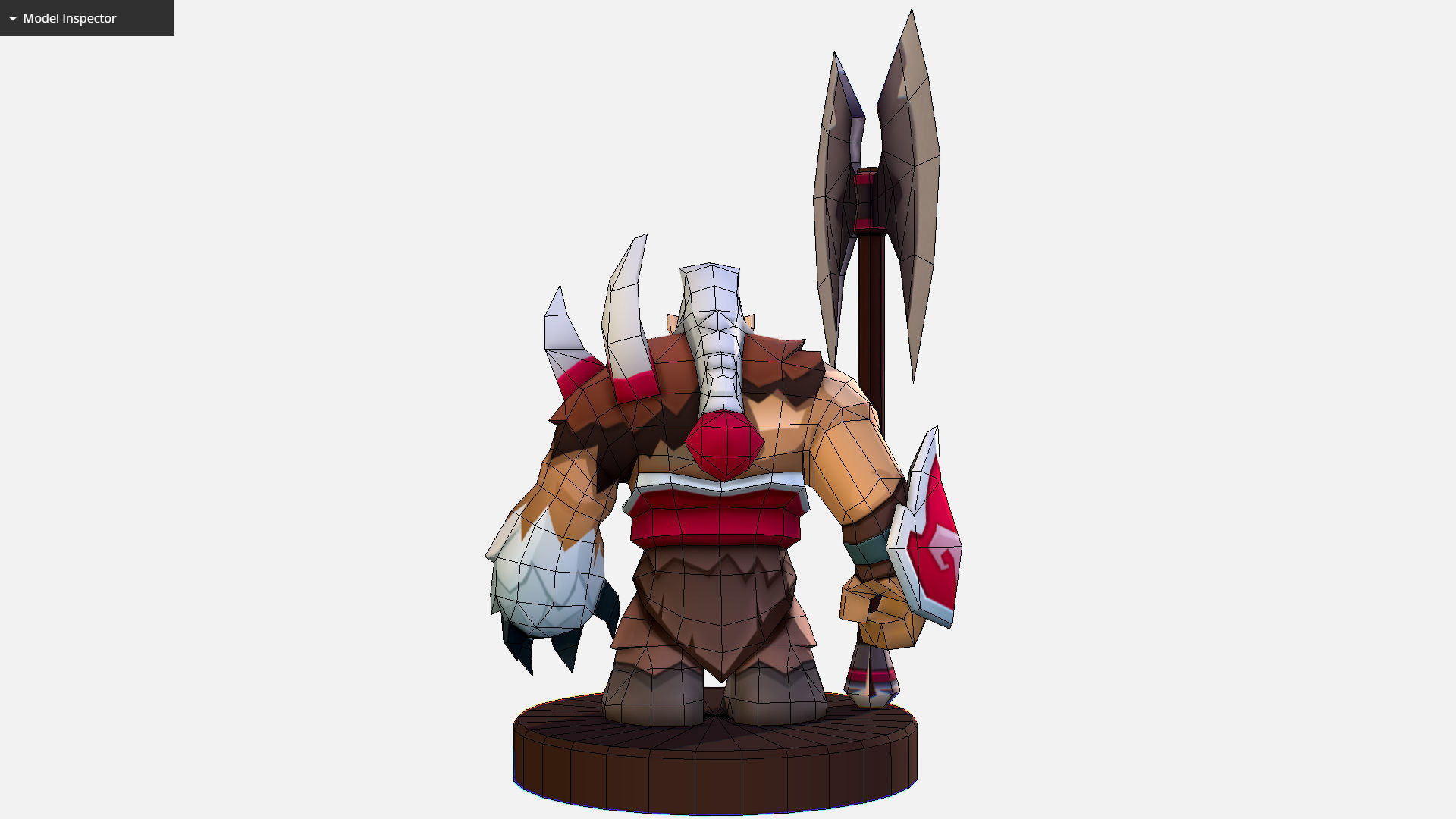  Man Viking Handpaint Cartoon MMO rpg Character Low-poly 3D model_6