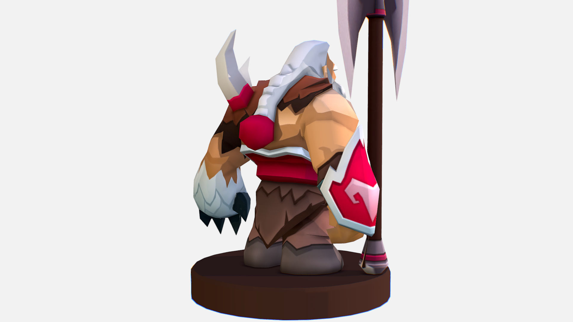  Man Viking Handpaint Cartoon MMO rpg Character Low-poly 3D model_9