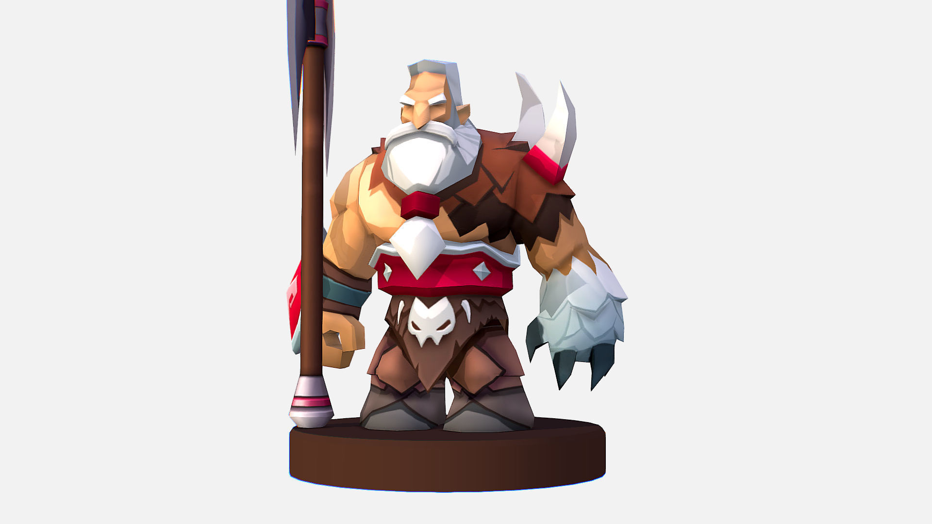  Man Viking Handpaint Cartoon MMO rpg Character Low-poly 3D model_1