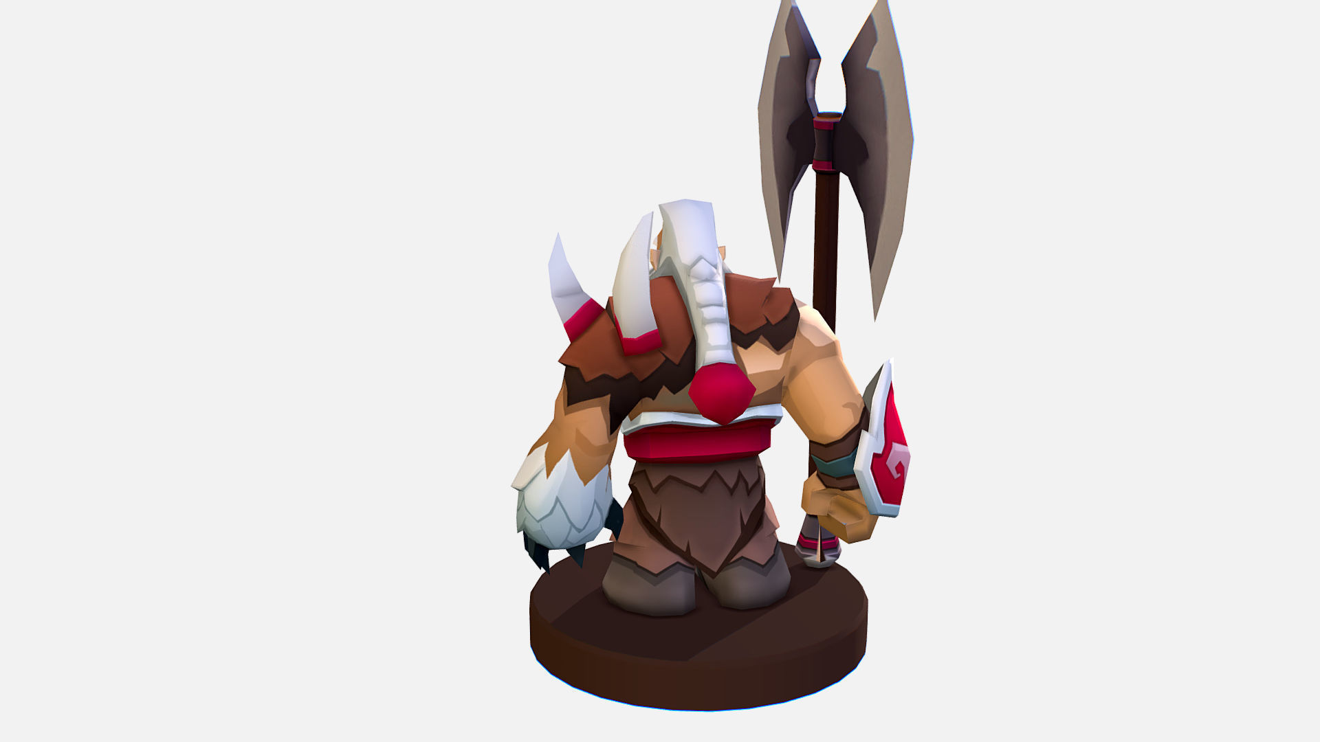  Man Viking Handpaint Cartoon MMO rpg Character Low-poly 3D model_19