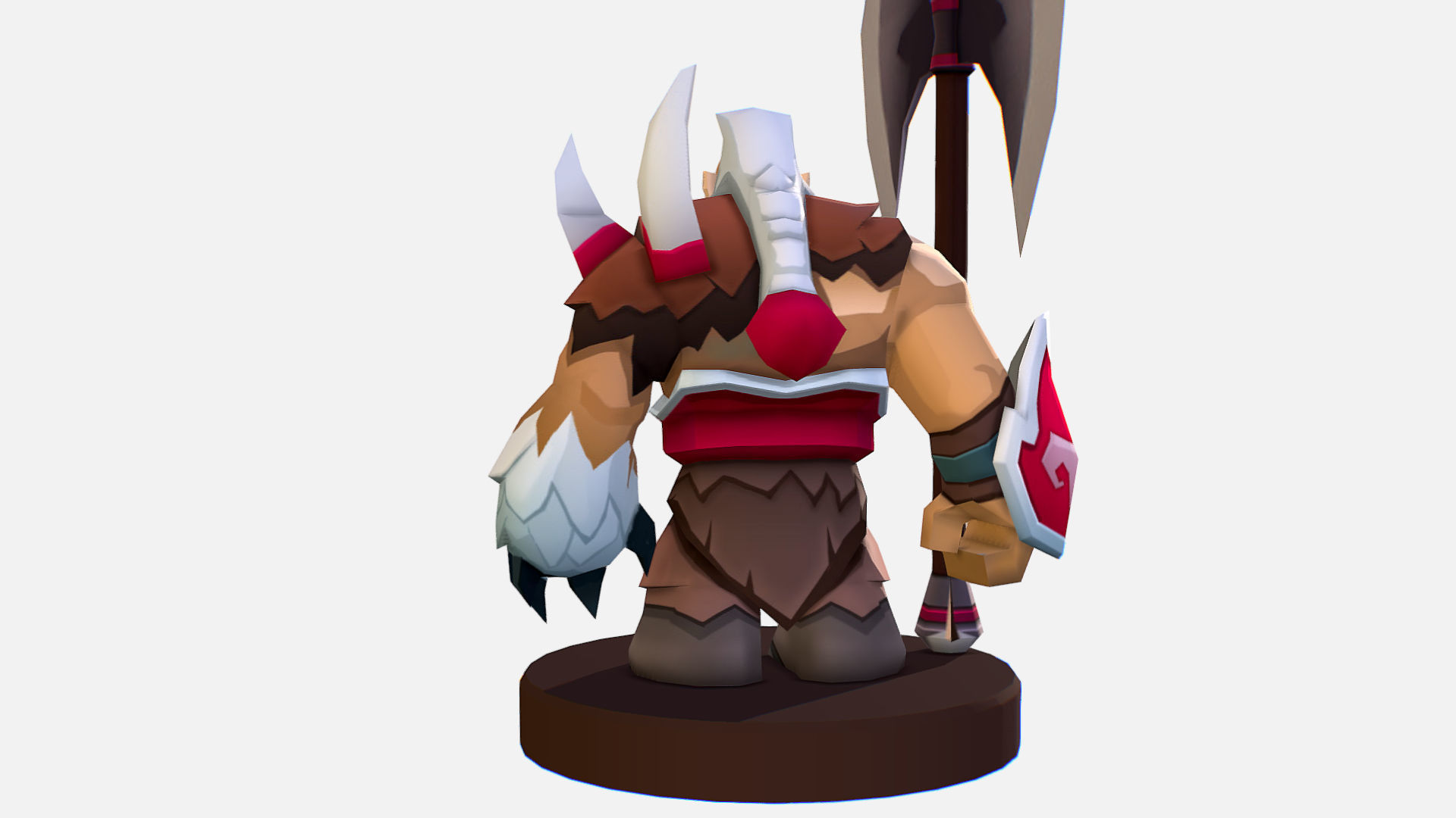 Man Viking Handpaint Cartoon MMO rpg Character Low-poly 3D model_8