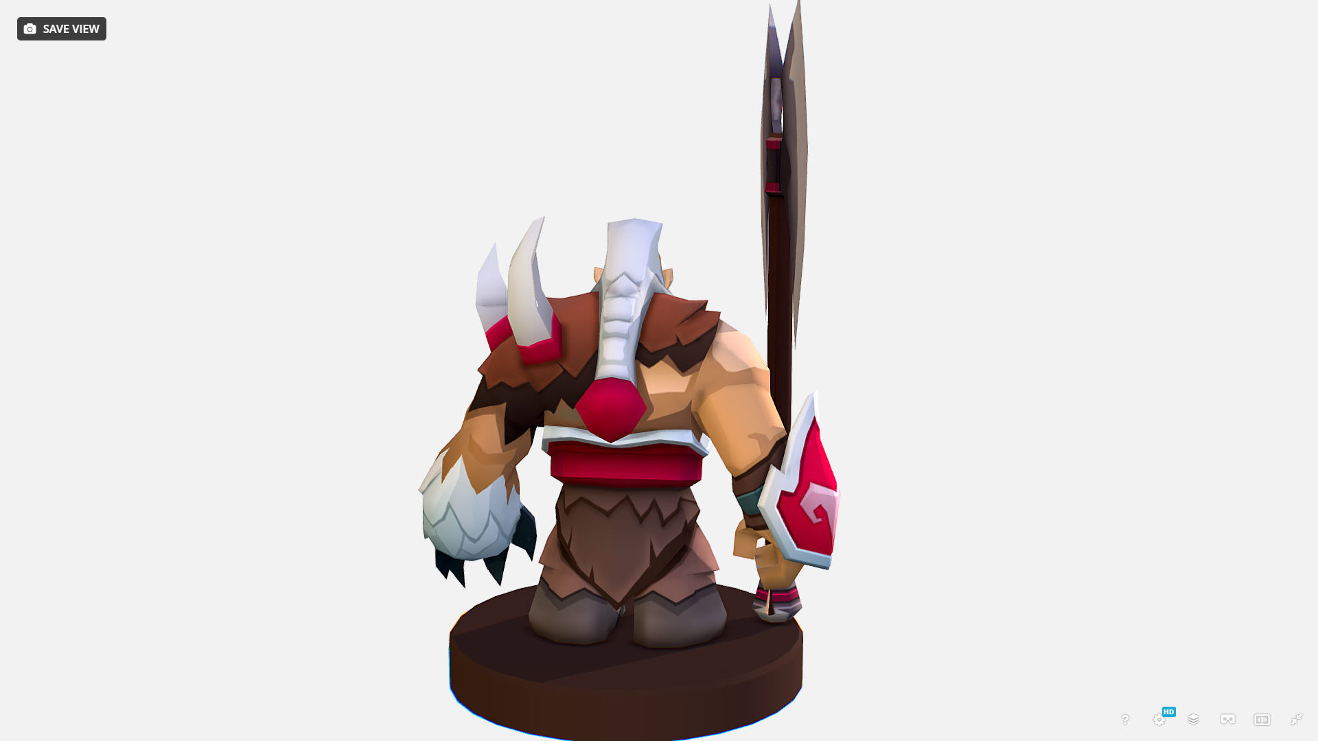 Man Viking Handpaint Cartoon MMO rpg Character Low-poly 3D model_21