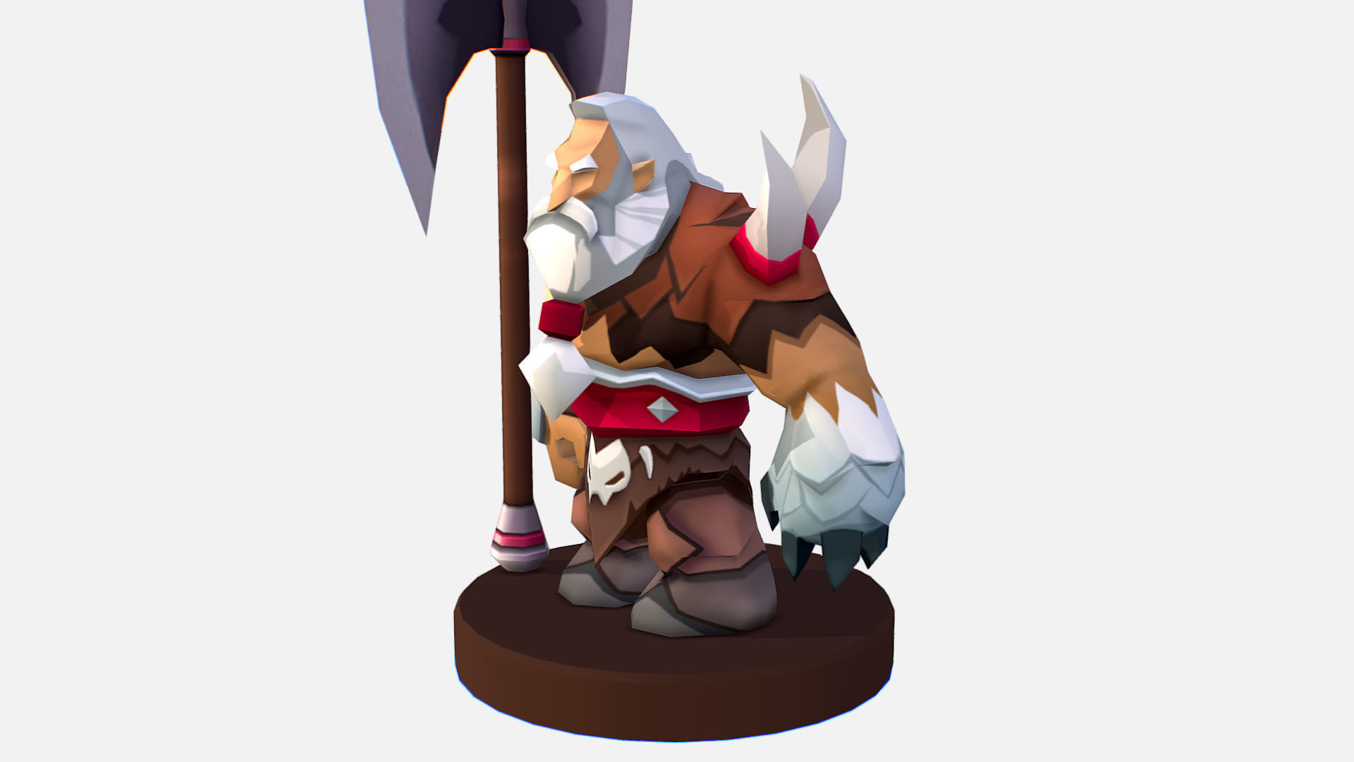 Man Viking Handpaint Cartoon MMO rpg Character Low-poly 3D model_14