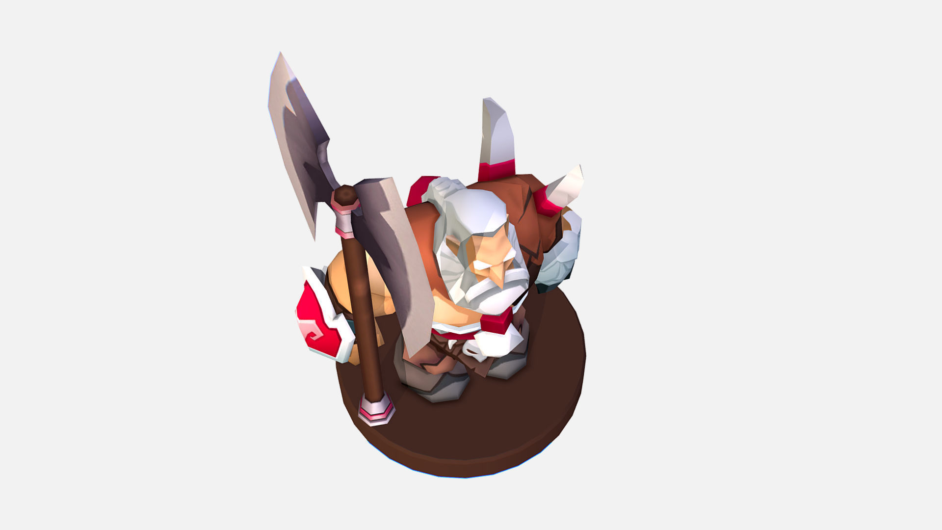  Man Viking Handpaint Cartoon MMO rpg Character Low-poly 3D model_20